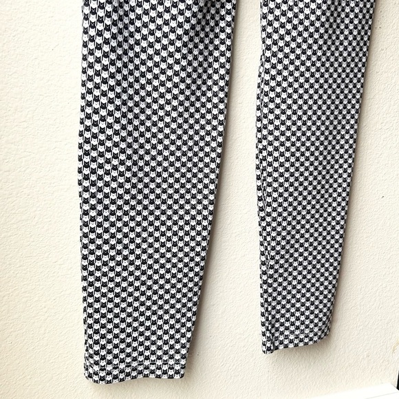 Betabrand Catstooth Chino Herringbone Pants High Waist Black White Cat Sz SL - Picture 13 of 16